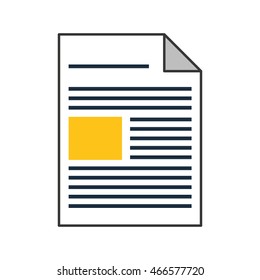 flat design single document icon vector illustration