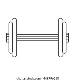 flat design single dumbbell icon vector illustration