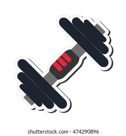 flat design single dumbell icon vector illustration