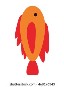 flat design single fish icon vector illustration
