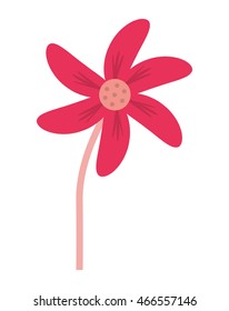 flat design single flower icon vector illustration
