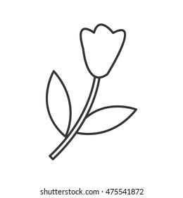 flat design single flower icon vector illustration