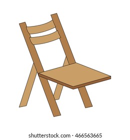 flat design single folding chair icon vector illustration