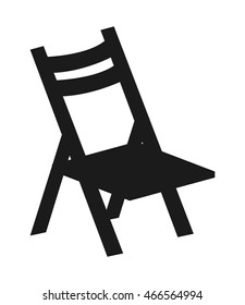 flat design single folding chair icon vector illustration