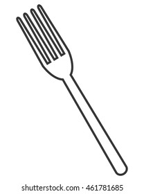 flat design single fork icon vector illustration