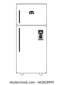 flat design single fridge icon vector illustration