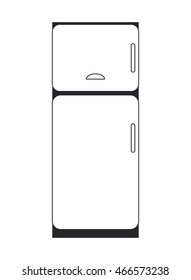flat design single fridge icon vector illustration