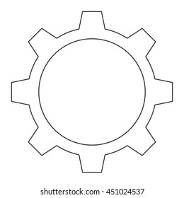 flat design single gear icon vector illustration