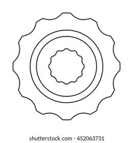 flat design single gear icon vector illustration