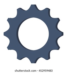 flat design single gear icon vector illustration