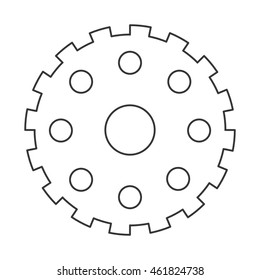 flat design single gear icon vector illustration