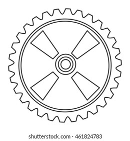 flat design single gear icon vector illustration