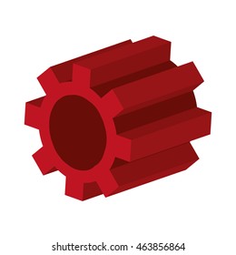 flat design single gear icon vector illustration