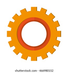 flat design single gear icon vector illustration