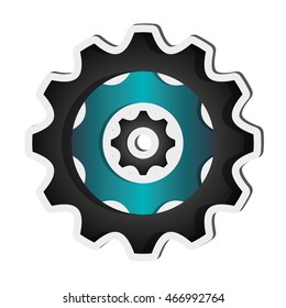 flat design single gear icon vector illustration