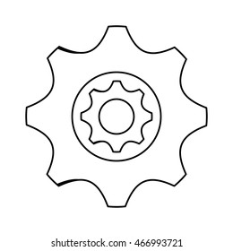 flat design single gear icon vector illustration