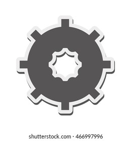 flat design single gear icon vector illustration