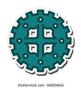 flat design single gear icon vector illustration