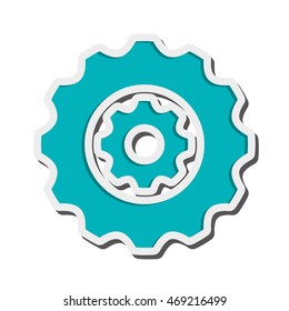flat design single gear icon vector illustration