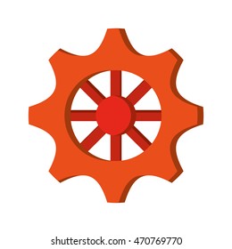 flat design single gear icon vector illustration