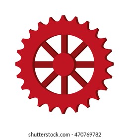 flat design single gear icon vector illustration