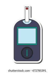 flat design single glucometer icon vector illustration