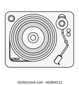 flat design single gramophone icon vector illustration