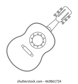 flat design single guitarron icon vector illustration