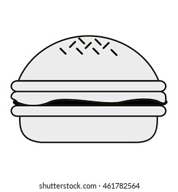 flat design single hamburger icon vector illustration