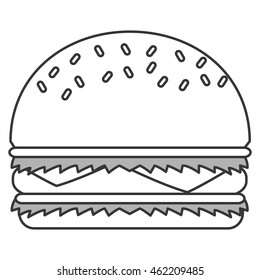 flat design single hamburger icon vector illustration