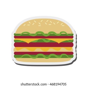flat design single hamburger icon vector illustration