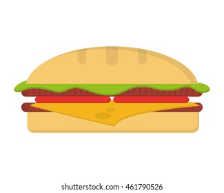 flat design single hamburguer icon vector illustration