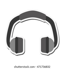 flat design single headphones icon vector illustration