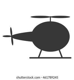 flat design single helicopter icon vector illustration