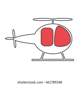 flat design single helicopter icon vector illustration