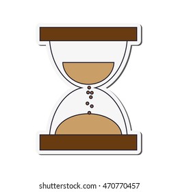 flat design single hourglass icon vector illustration