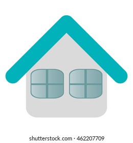 flat design single house icon vector illustration