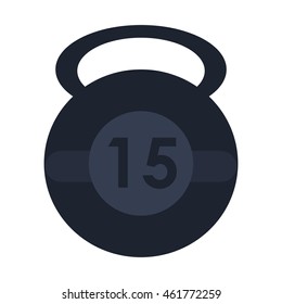 flat design single kettlebell icon vector illustration