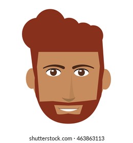 flat design single man with facial hair icon vector illustration
