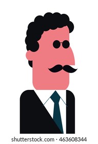 flat design single man icon vector illustration