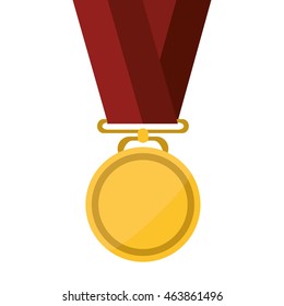 flat design single medal icon vector illustration