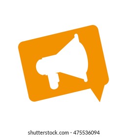 flat design single megaphone within conversation bubble icon vector illustration