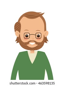 flat design single middle age man icon vector illustration