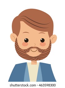 flat design single middle age man icon vector illustration
