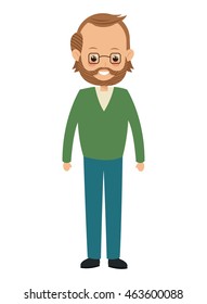 flat design single middle age man icon vector illustration