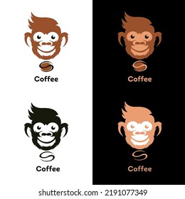 flat design single monkey icon vector illustration