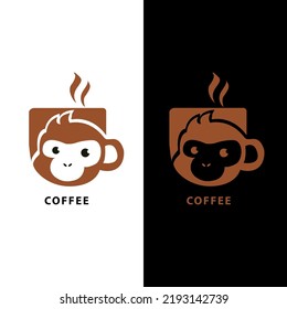 flat design single monkey icon vector illustration