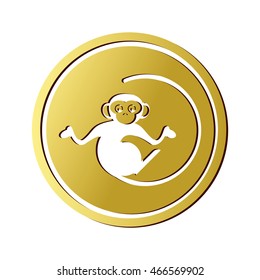 flat design single monkey icon vector illustration