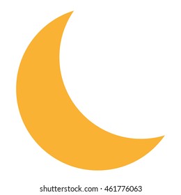 flat design single moon icon vector illustration