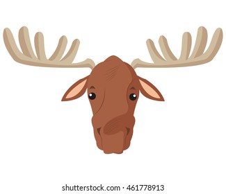 flat design single moose icon vector illustration